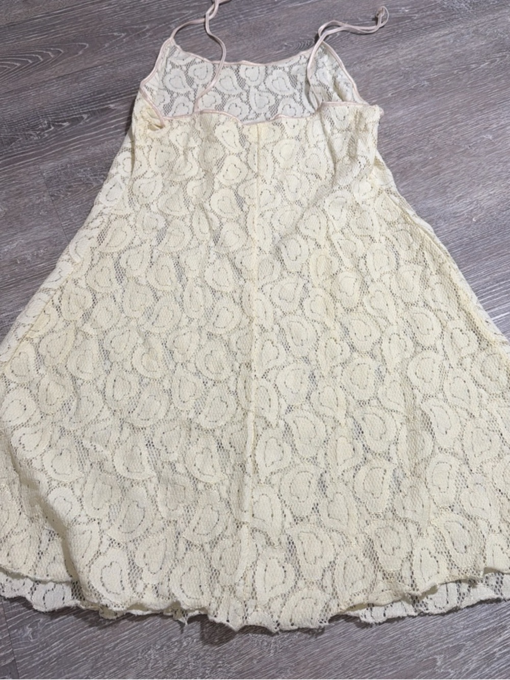 Gilligan & O'Malley Pale Yellow Lace A-Line Skirt